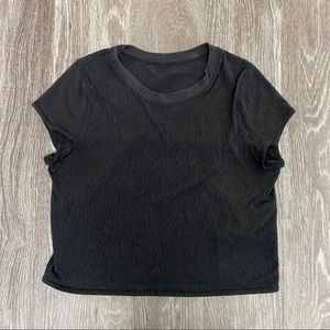 Lululemon Black Textured Cates Veil Crop Top